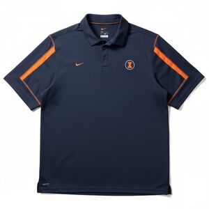 Nike Men's Illini Navy Polo with Orange Highlights size XXL
